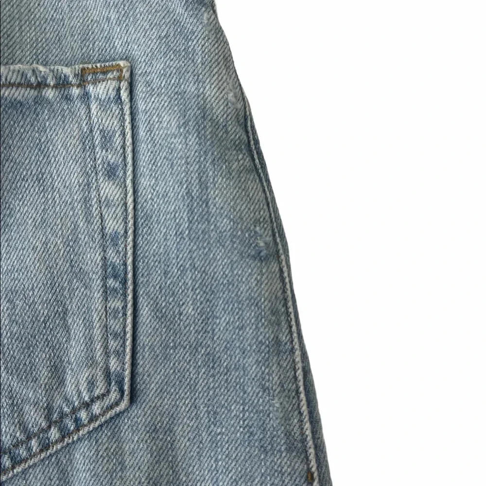 Frame Le Mini Ryde Wash Distressed Denim Skirt
